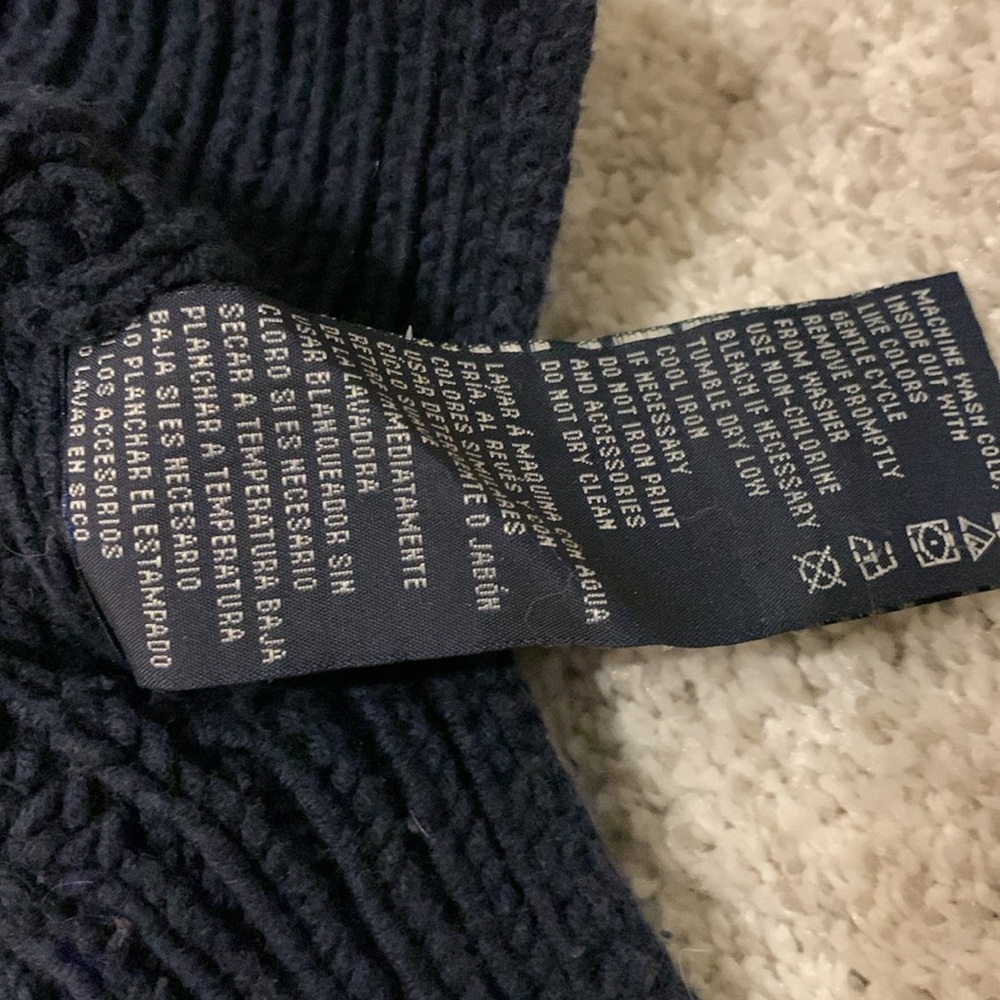 Nautica Cable, chunky net navy blue size large sweater - Picture 8 of 16